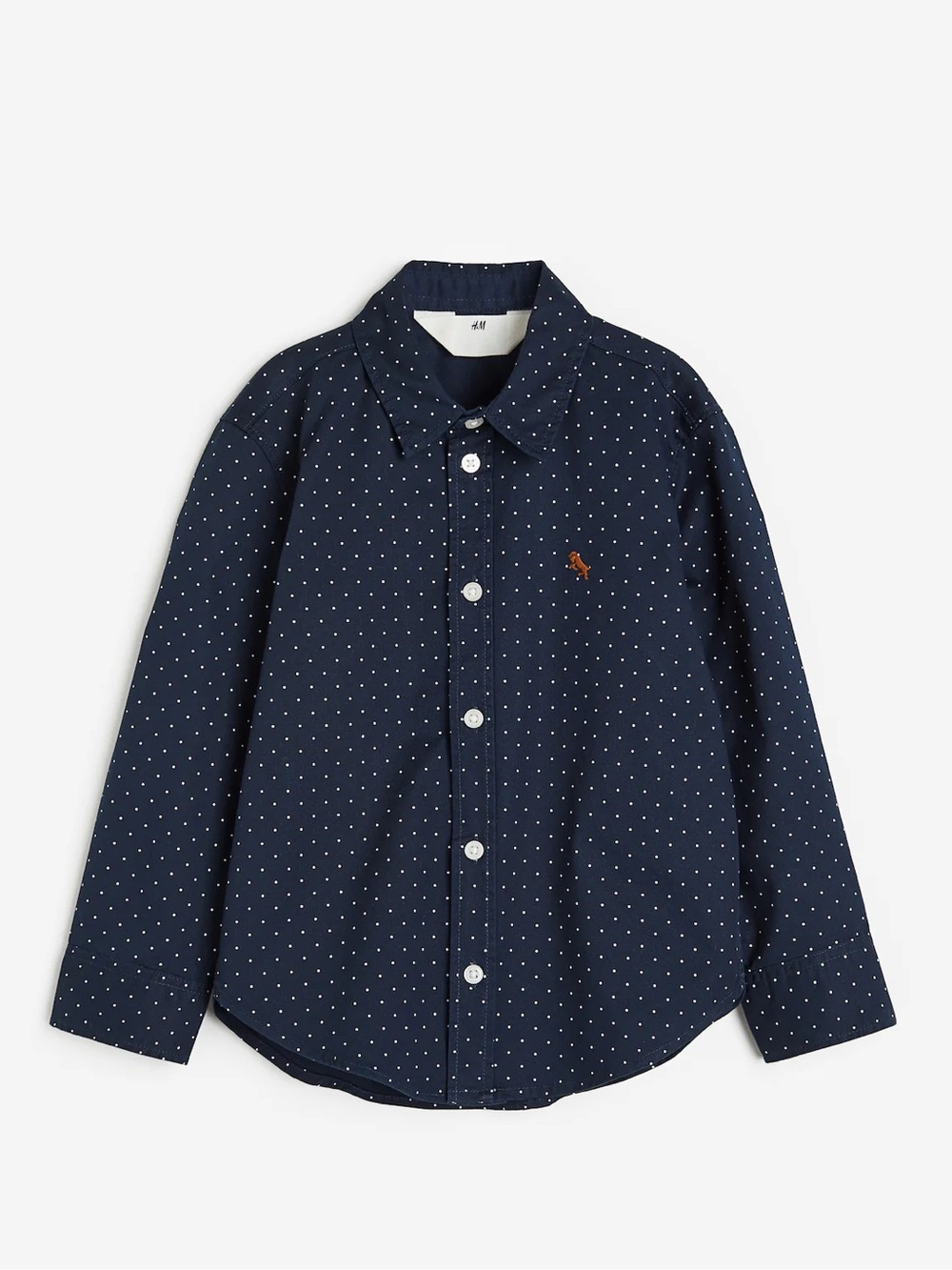 H&M Navy blue/dotted Cotton Shirt for kids-2T